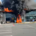 Mobility scooter fire sets supermarket facade alight