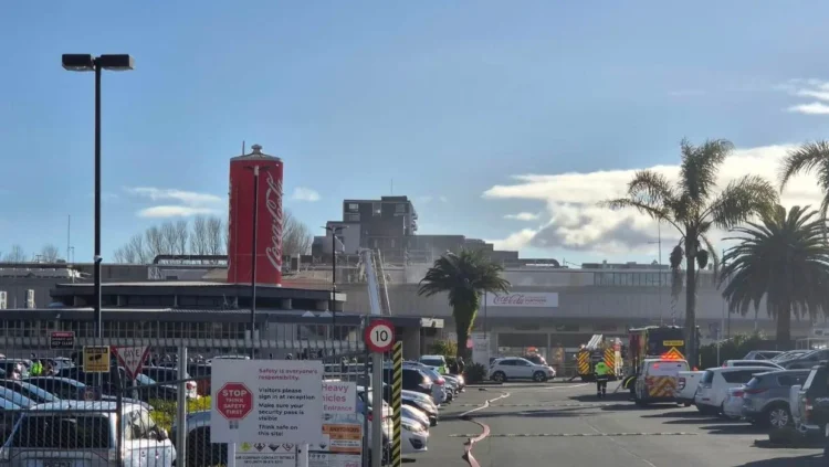 Firefighters tackle blaze at Coca-Cola building