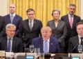 Trump says top tech firms have signed accord to ‘self-police’ AI development