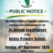 ANNOUNCEMENT: Stationed voter confirmation for St. Joseph constituency at Belles Primary School