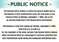 ANNOUNCEMENT: No distribution of voter ID cards on Monday 7th September at Electoral Office
