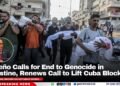 Briceño Calls for End to Genocide in Palestine, Renews Call to Lift Cuba Blockade