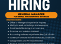 VACANCY ANNOUNCEMENT: General Manager for small watersports business