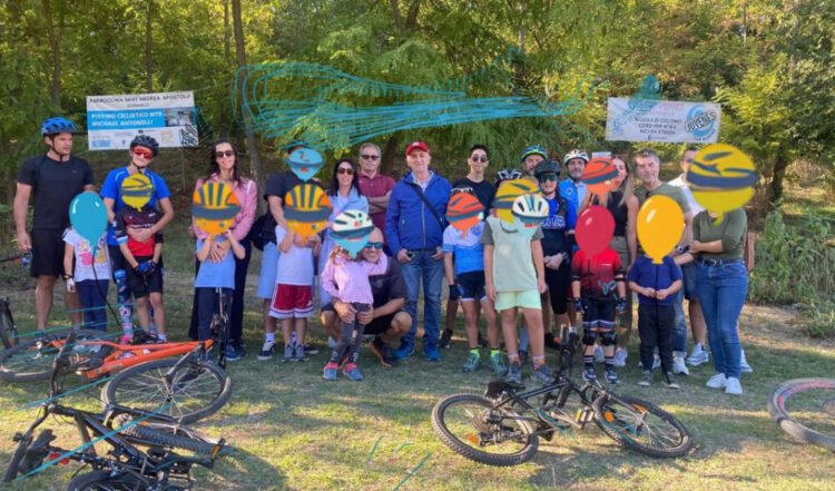 European Sports Week, children on bicycles at the Laiala Park in Serravalle