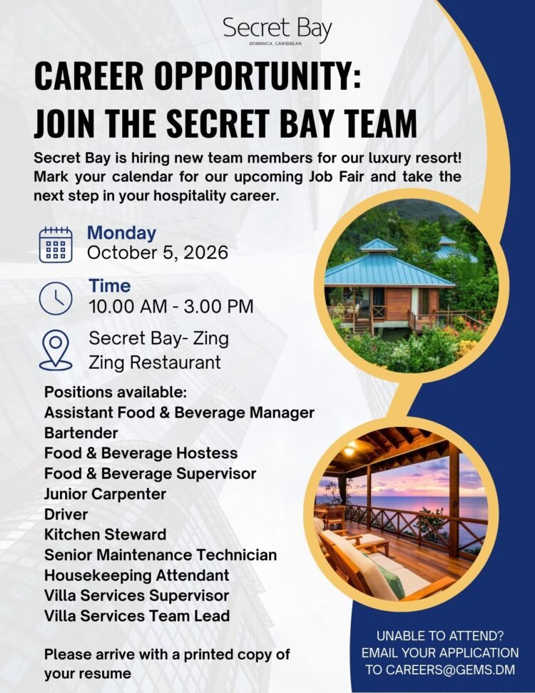 ANNOUNCEMENT: Career Opportunity – join the Secret Bay Team
