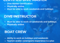 VACANCY ANNOUNCEMENT: Certified Dive Master, Boat Crew etc