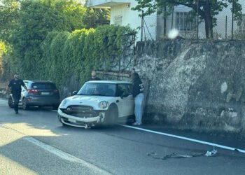 Slimy road, accident in Fiorina