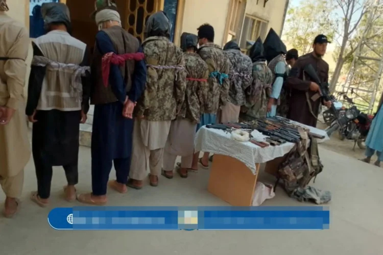Jawzjan A group of robbers was arrested with a number of weapons in Akche district