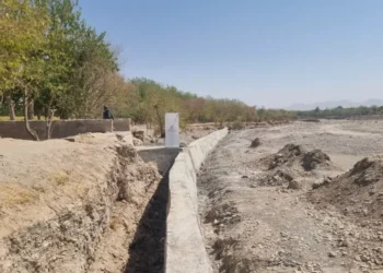 The construction of a retaining wall at the cost of 3.2 million Afghanis has been completed in Rozgan