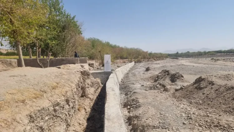 The construction of a retaining wall at the cost of 3.2 million Afghanis has been completed in Rozgan