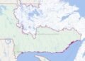 Is this Quebec riding encroaching on Newfoundland and Labrador? Depends who you ask