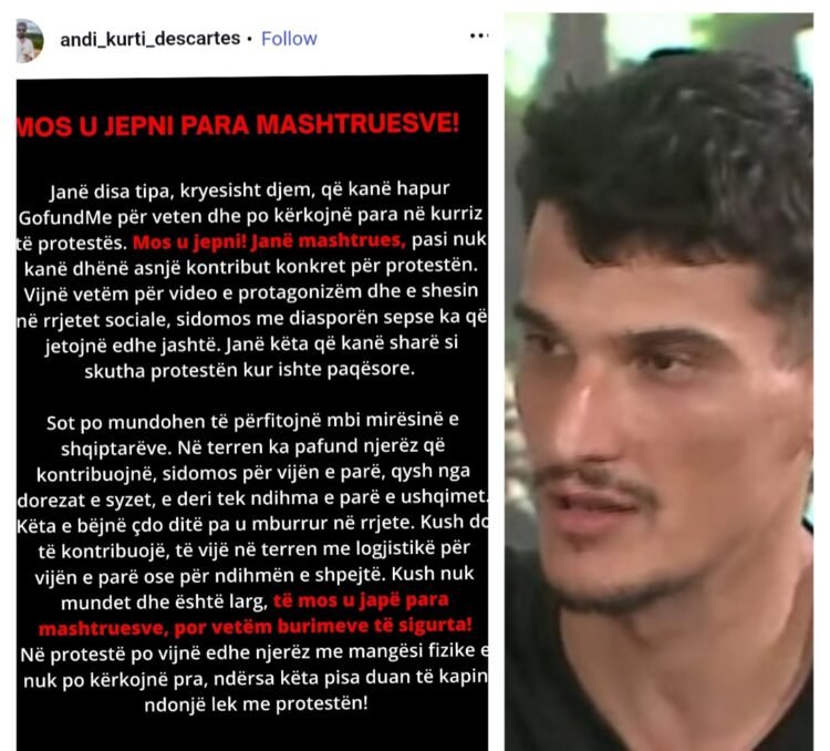 Accused of embezzling protest funds, activist Jurgen Shpërdhea reacts: Publishes transfers and GoFundMe accounts – Shqip.com