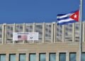 Havana: The word “freedom” on the facade of the US Embassy