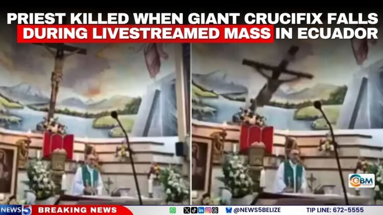 Priest Killed When Giant Crucifix Falls During Livestreamed Mass in Ecuador