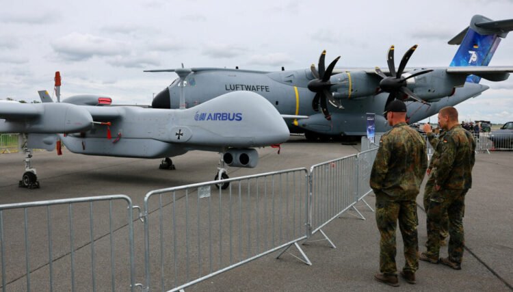 Military surveillance drone of five tons flies for the first time over Denmark