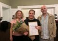 Aaja Chemnitz receives an award for her efforts for democracy, dialogue and factual political debate