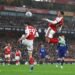 Football: Soccer-Gabriel shines at both ends as Arsenal ease past Everton to go level with Man City