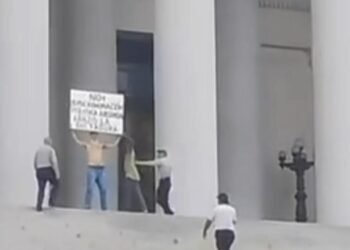 Havana: Detained in the Capitol with a sign asking for freedom