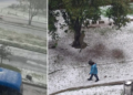 Videos and images of the heavy rains in western Bogotá: warning for hail this Monday, October 5; roads were covered in white