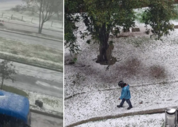 Videos and images of the heavy rains in western Bogotá: warning for hail this Monday, October 5; roads were covered in white