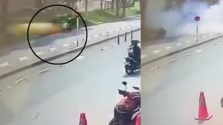 Video of the moment of the attack with explosives against the Police in Popayán, Cauca: two officers and three civilians were injured in the attack