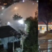 Serious flooding affected streets on Carrera 7 in the north of Bogotá: pipe failed and water shot out; would have knocked down the roof of a gas station