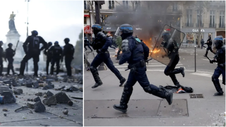 France registers 1,200 detainees and 150 police officers injured after a day of protests marked by incidents and material damage
