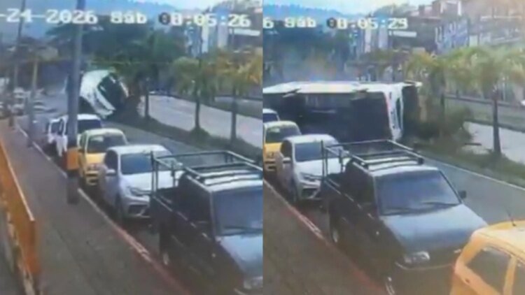 Video reveals the exact moment of the overturning of a bus with pilgrims in Medellín: 48 people were traveling