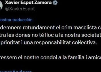 The Head of Government of Andorra, Xavier Espot, has condemned sexist crime and calls for the eradication of violence against women
