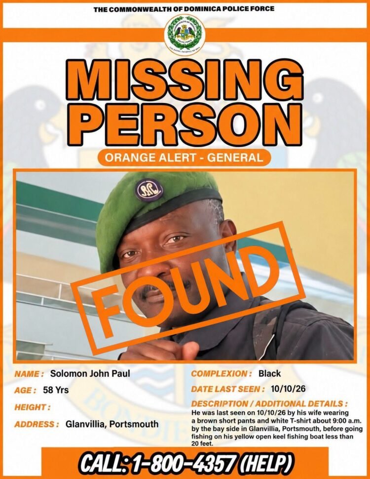 FOUND – Missing person Orange Alert – Solomon John Paul