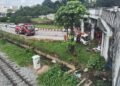 Vehicle crashes into bridge pillar in North Okkalapa