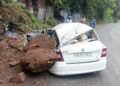 Retired Air Force officer dies as boulder falls on moving car on Ooty Road