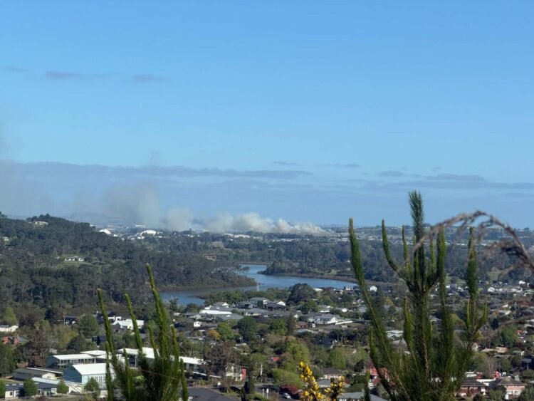 Advisory issued as smoke billows across northwest Auckland from bush area