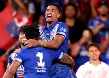 Samoa winger scores four tries to spark huge win over France in World Cup opener