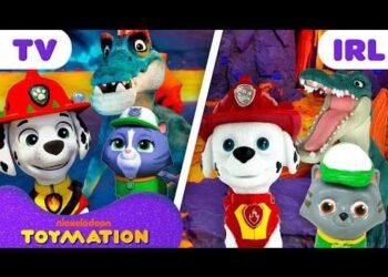 NickALive!: PAW Patrol Toys Rescue Kitties on Dino Island! 🐾🦖 (Part 2) w/ Rubble & Marshall!