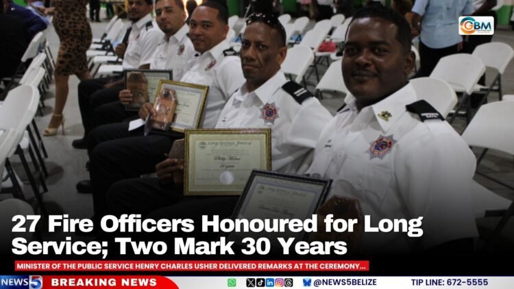 27 Fire Officers Honoured for Long Service; Two Mark 30 Years