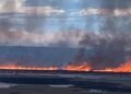 Puno: Large fire affects the reeds of Lake Titicaca