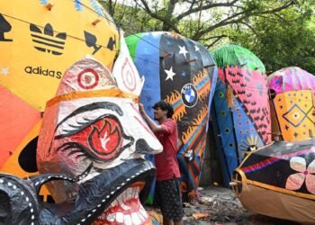 In Delhi’s Titarpur, Ravana mirrors the politics of the day