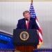 Trump throws away a glass of water to compare fuel savings with Venezuelan oil