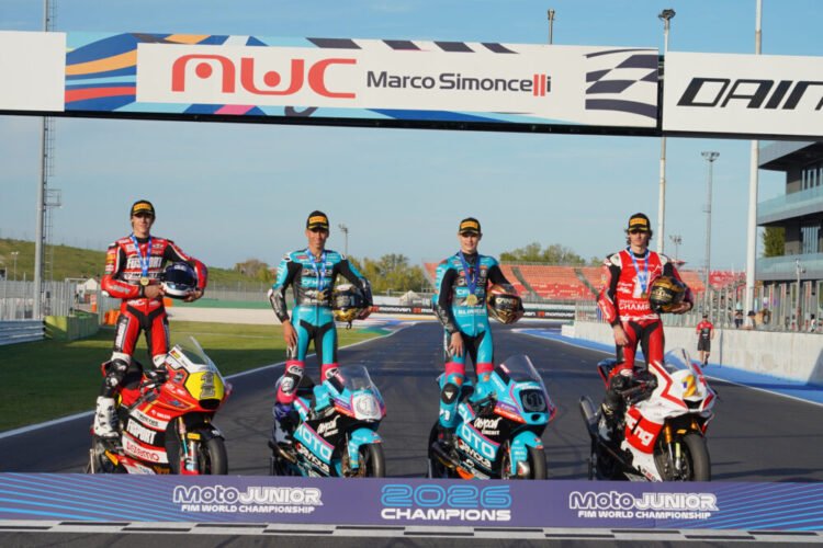 MotoJunior, the 2026 world and European titles awarded in Misano