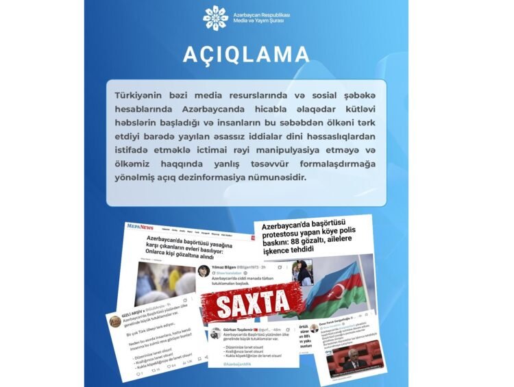 Media and Broadcasting Council condemns disinformation about alleged mass arrests over hijab in Azerbaijan