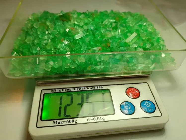 About 6,000 carats of emerald were sold
