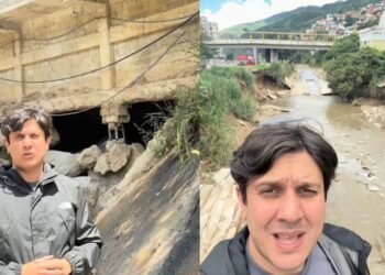They denounce the risk of collapse of the highway due to fractures and undermining in the channeling walls of the Guaire and Macarao rivers