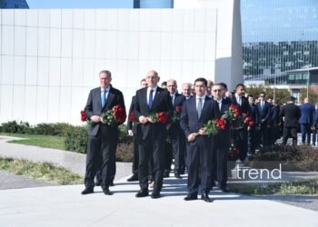 Azerbaijani officials pay tribute at Victory Park Memorial on Remembrance Day (PHOTO/VIDEO)
